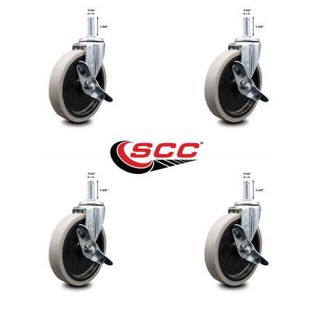 Service Caster Cambro Utility Cart Swivel Caster Locking Replacement Set CAM-SCC-GR05S510-TPRS-SLB-716138-4
